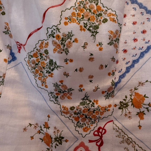 Reformation White Floral Camisole with Blue and Red Accents - Picture 2 of 6